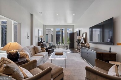 Living area featuring recessed lighting