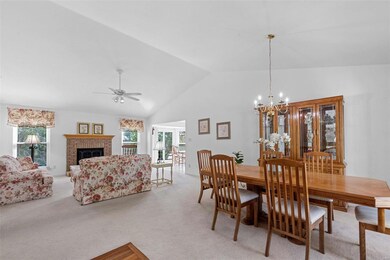 Soaring vaulted ceilings make the main living area