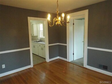 Dining room with chair rail.