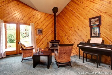 Conversation area with wood-burning FP