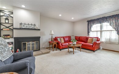 living room with view of the fireplace