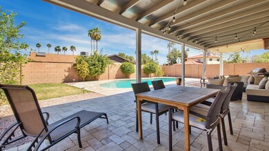 Travertine covered patio