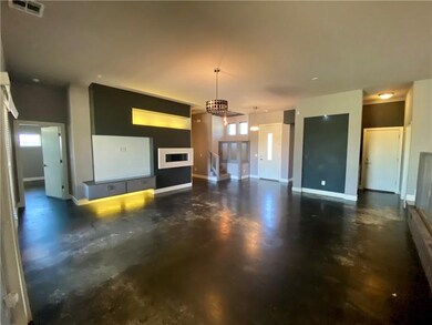 Large living room with gas fireplace