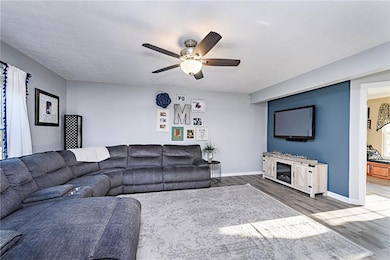 Office doors off of the living room.