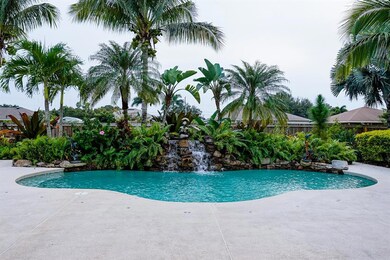 Custom pool & rock waterfall