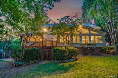 View of sun room at twilight