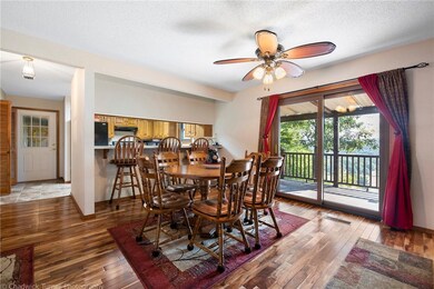 dining and double doors to deck