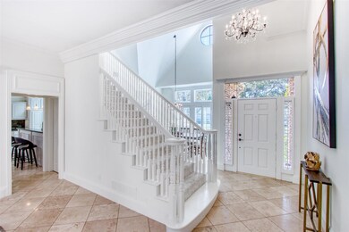 Inviting Entryway with Leaded Glass Doorway, Cryst