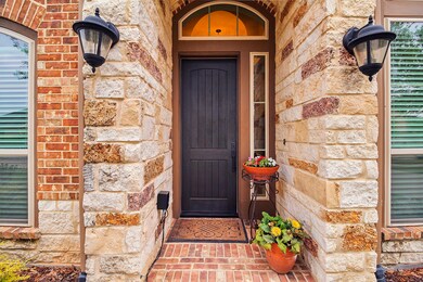 Beautiful solid wood front door.