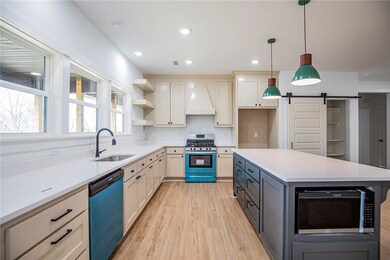 Appliances are not blue, still have protective wrap on them.