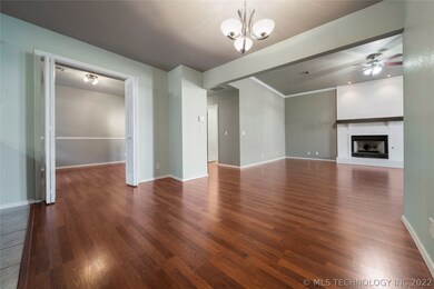 View into the family room from kitchen eating area
