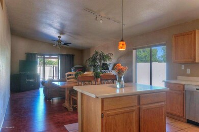 Kitchen and family room