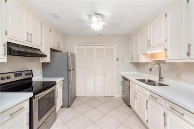 Solid surface counters, double sink, Stainless appliances updated in 2018