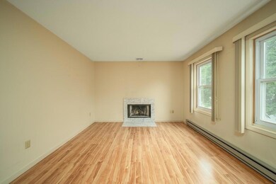 Wood burning fireplace.