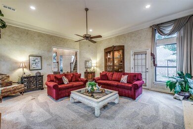 Living room featuring Custom built-in display cabi