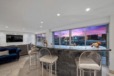 Indoor bar with recessed lighting