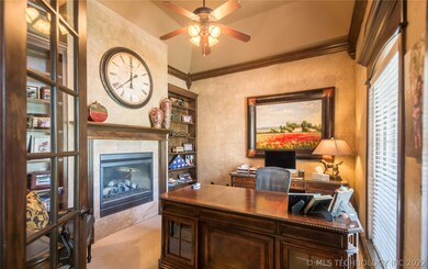 Dedicated office with see through fireplace to the