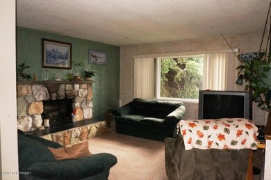 Living Room With Wood Burning Fireplace