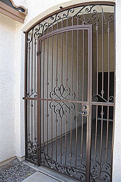Iron gate entryway.