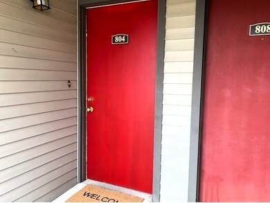 Red front door.
