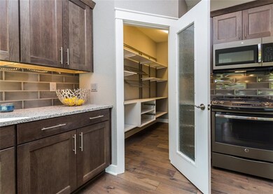 Kitchen with large walk in pantry
