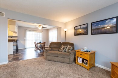 Open floor plan flows nicey from kitchen and dinin