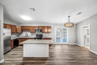 French doors to backyard