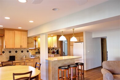 An island in the kitchen