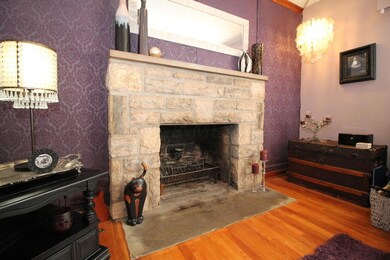 Stone fireplace