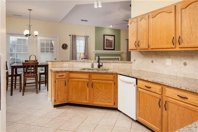 Open floor plan!  View of the Fireplace and Breakf