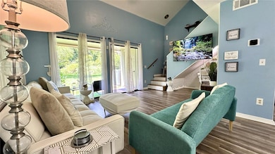 Large sliding glass door let in plenty of natural light