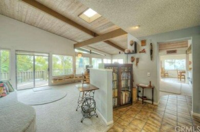 View from entry with ceramic tile entry.  High cei