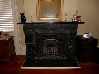 Living Room. Beautiful marble mantle