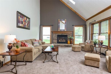 Neutral Decor, High Ceilings, Stone Fireplace!