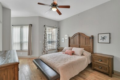  Even with an open floor plan, the bedroom entrance is tucked away for additional privacy.
