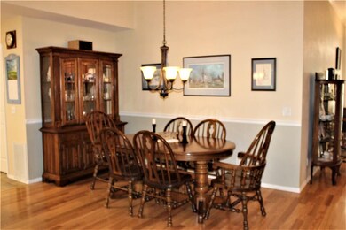 Hardwood floors in Dining area.