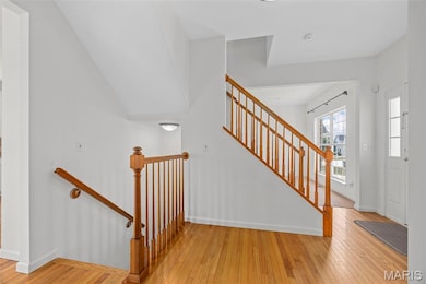 Front Entry Foyer with hardwood floors and new paint