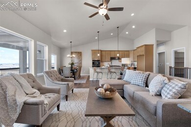 Great Room With Vaulted Ceiling, LVP Flooring, Cei