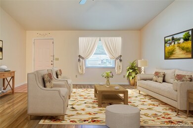 virtually staged formal living room