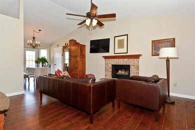 Vaulted Great Room with gas fireplace