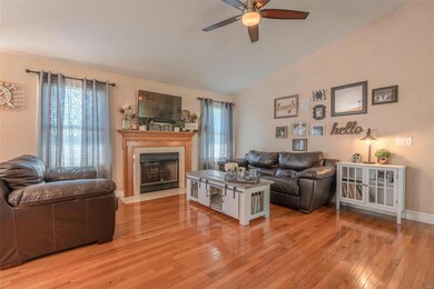 Beautiful living room with hardwood floors and fir