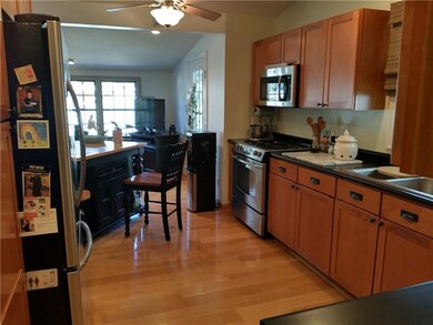 custom remodeled kitchen opens to the family room 