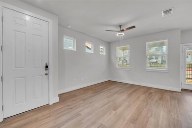 Foyer entrance featuring light wood-style floors 