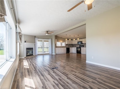 Sought after open floor plan with decorative firep