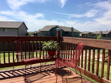 Deck overlooking the backyard. Elevated for nice b