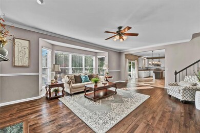 Impressive wood floors flow throughout most of the
