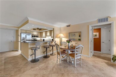 Dining room featuring ceiling fan and ornamental m