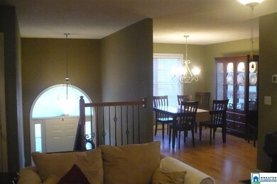 Iron railing along foyer opening