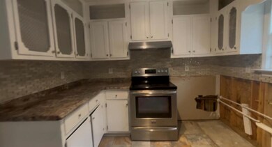 Kitchen featuring decorative backsplash, under cab