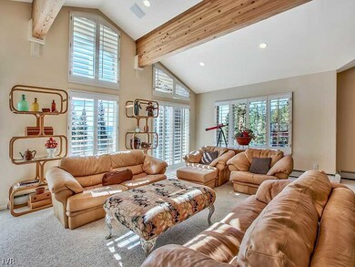 Living Room. Open floor plan highlighted by cathed